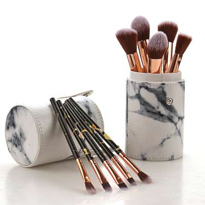 Wholesale 10pcs Professional Cosmetics Marble Synthetic Hair Makeup Brush Set